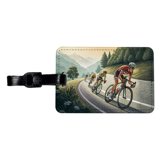 Road Bicycle Bike Racing Travel Faux Leather Luggage Tag
