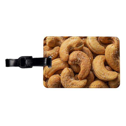 Roasted Salted Cashews Nuts Travel Faux Leather Luggage Tag