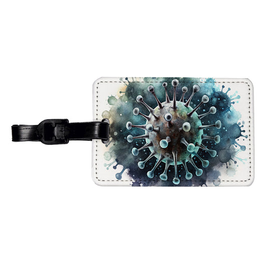 Scary Virus Black Watercolor Travel Faux Leather Luggage Tag