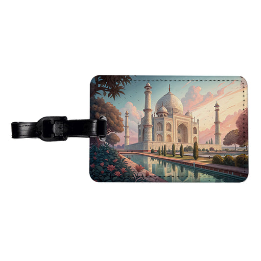 Taj Mahal India Travel Faux Leather Luggage Tag