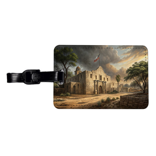 The Alamo In 1836 Texas Travel Faux Leather Luggage Tag