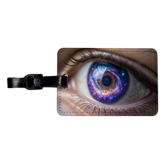 The Galaxy Seen Through Her Eyes Travel Faux Leather Luggage Tag