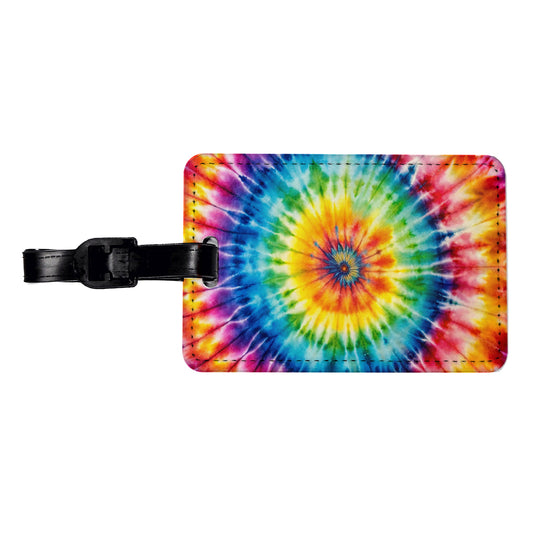 Tie-Dye Watercolor Design Travel Faux Leather Luggage Tag