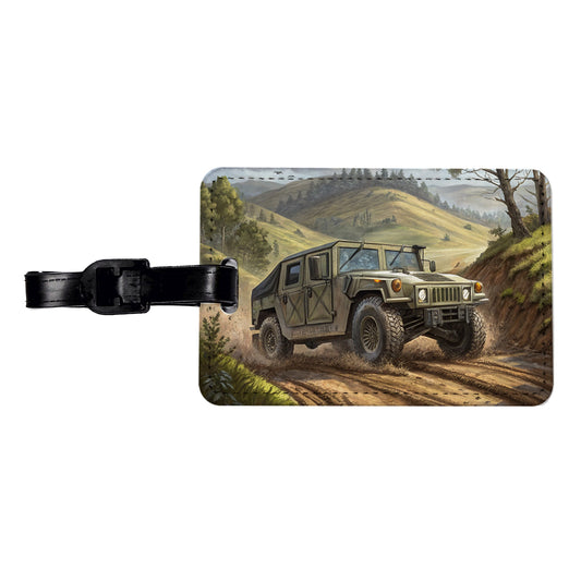 US Army Military Humvee Travel Faux Leather Luggage Tag