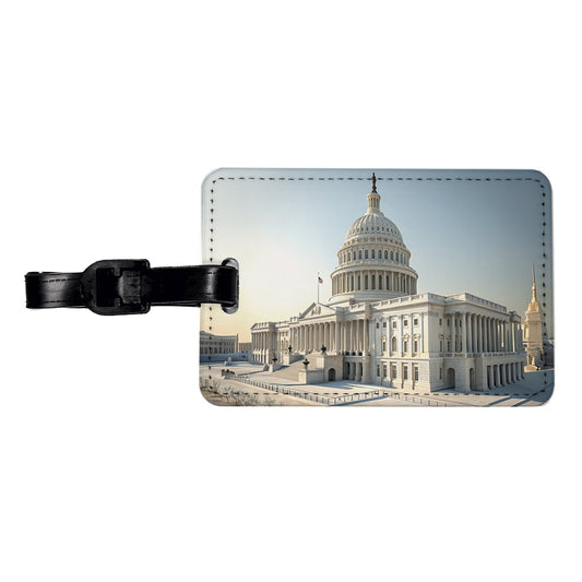 US Capitol Building Washington DC Travel Faux Leather Luggage Tag