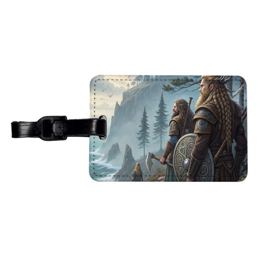 Vikings Raiders Anime Style Fantasy Travel Faux Leather Luggage Tag