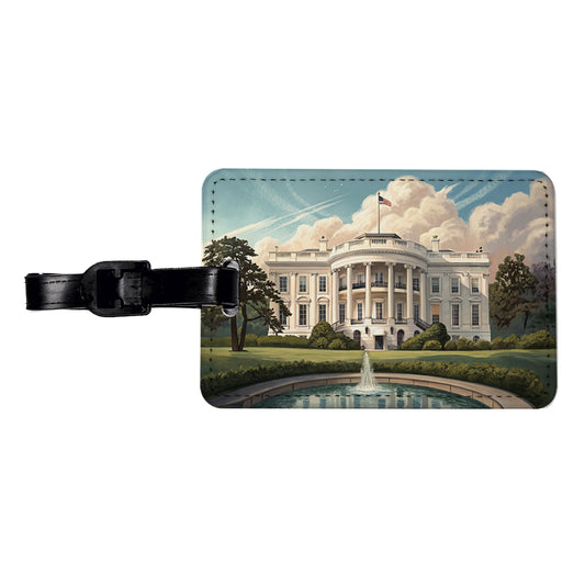 White House Washington DC Travel Faux Leather Luggage Tag