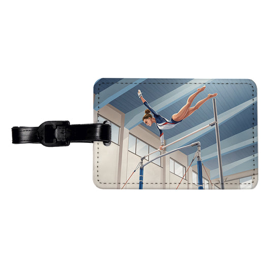 Women's Gymnastics Uneven Bars Travel Faux Leather Luggage Tag
