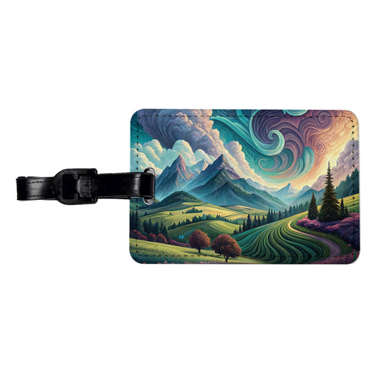 Abstract Pastels Landscape Travel Faux Leather Luggage Tag
