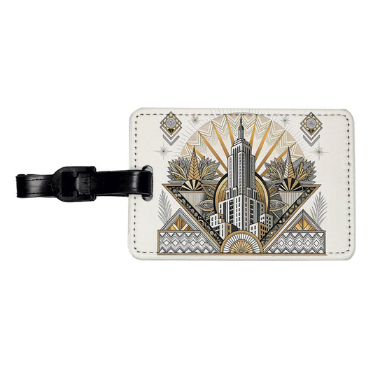 Art Deco Building Architectural Design Travel Faux Leather Luggage Tag