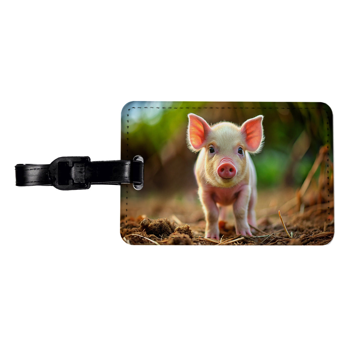 Baby Pig Travel Faux Leather Luggage Tag