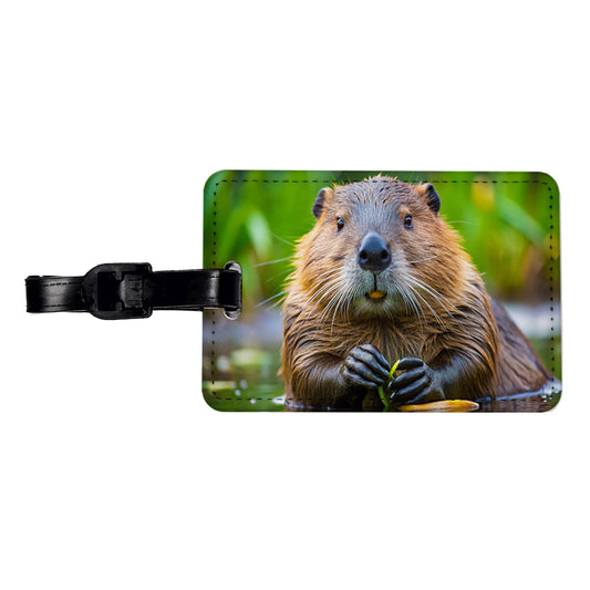Beaver Travel Faux Leather Luggage Tag
