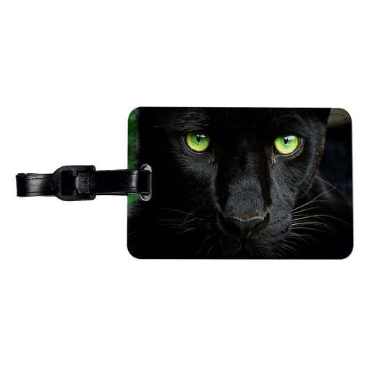Black Panther Eyes Travel Faux Leather Luggage Tag
