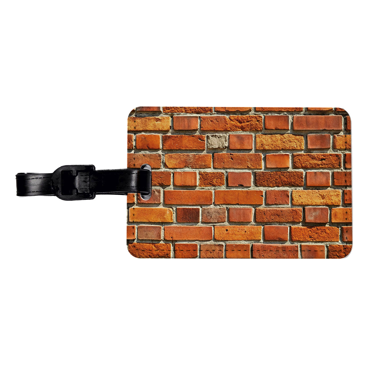 Brick Wall Pattern Travel Faux Leather Luggage Tag