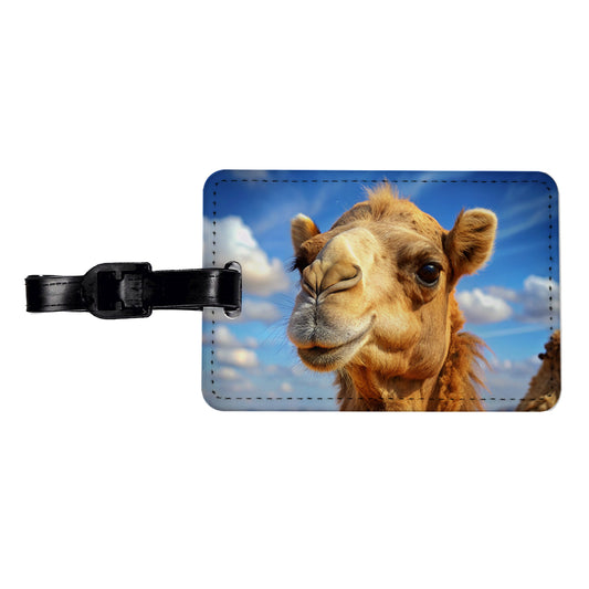 Camel Travel Faux Leather Luggage Tag
