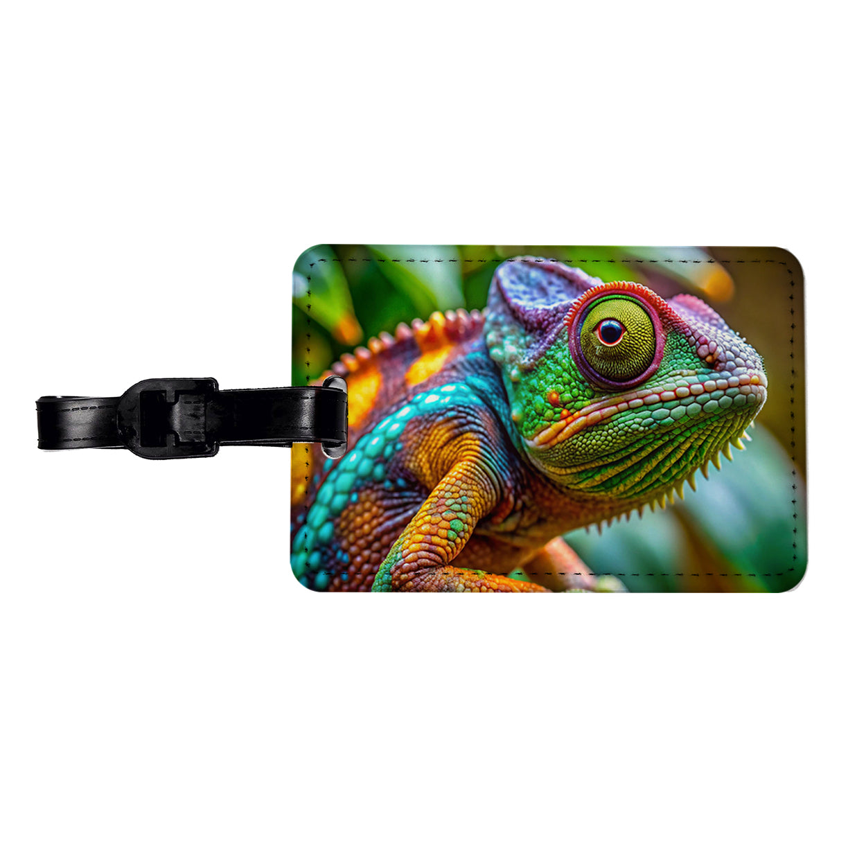Chameleon Lizard Reptile Travel Faux Leather Luggage Tag