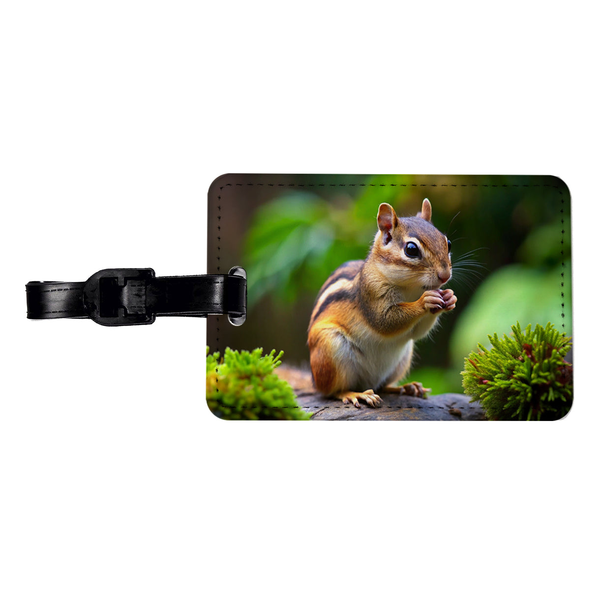 Chipmunk Travel Faux Leather Luggage Tag