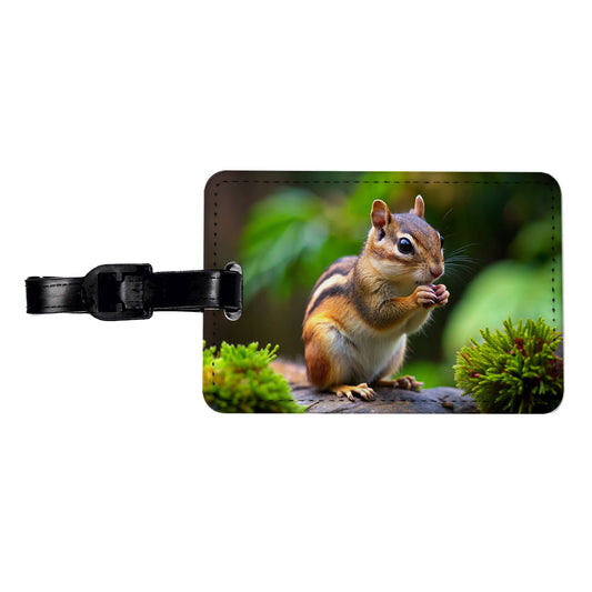 Chipmunk Travel Faux Leather Luggage Tag