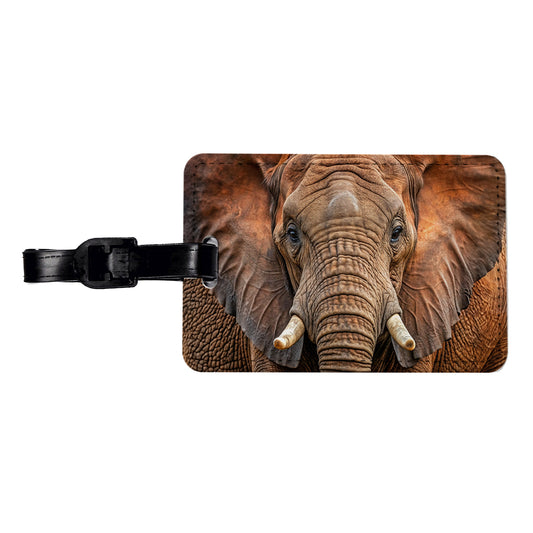Elephant Travel Faux Leather Luggage Tag