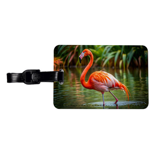 Flamingo Travel Faux Leather Luggage Tag