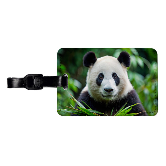 Giant Panda Travel Faux Leather Luggage Tag