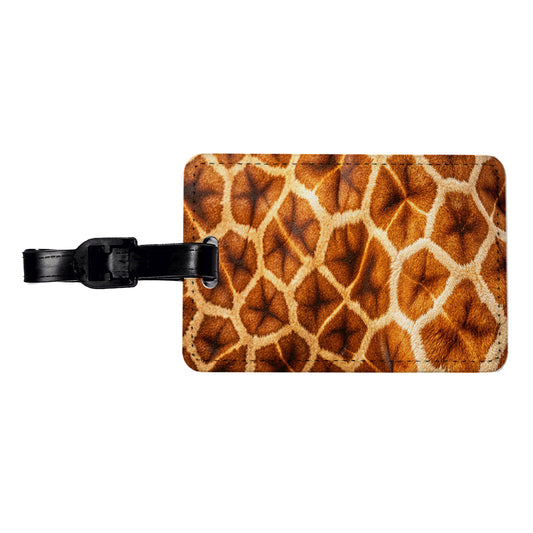 Giraffe Hide Fur Pattern Travel Faux Leather Luggage Tag