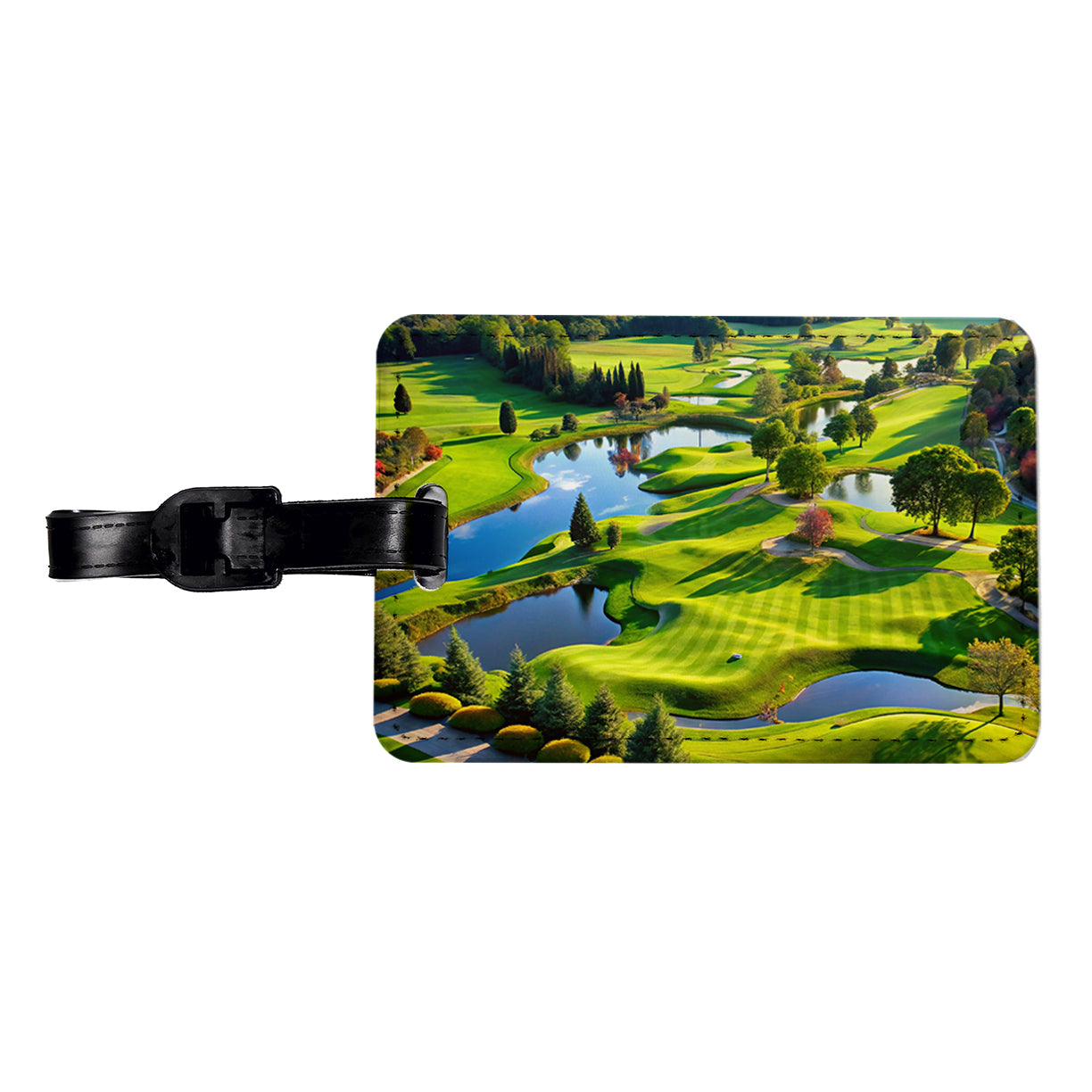 Golf Course Overview Travel Faux Leather Luggage Tag