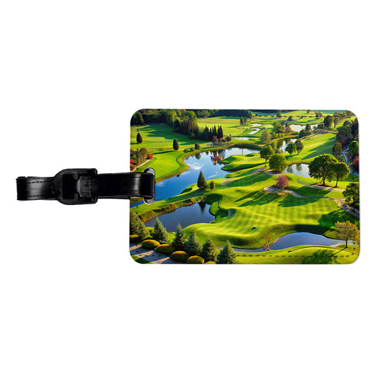 Golf Course Overview Travel Faux Leather Luggage Tag