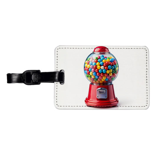 Gumball Machine Travel Faux Leather Luggage Tag