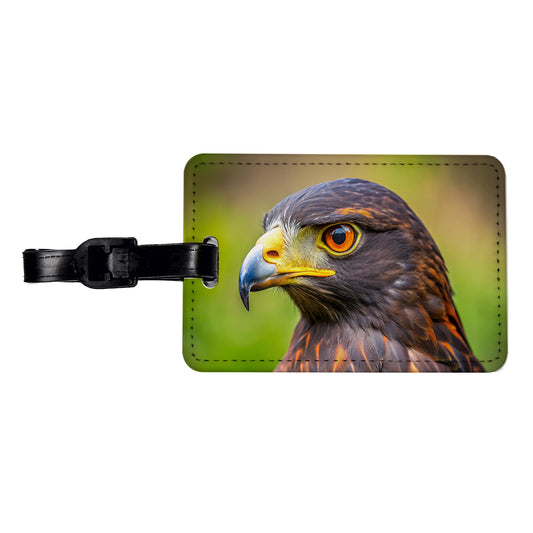 Harris's Hawk Raptor Bird Of Prey Travel Faux Leather Luggage Tag