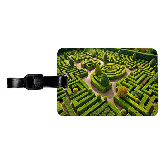 Hedge Garden Maze Travel Faux Leather Luggage Tag