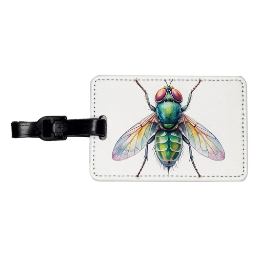 Housefly Fly Watercolor Travel Faux Leather Luggage Tag