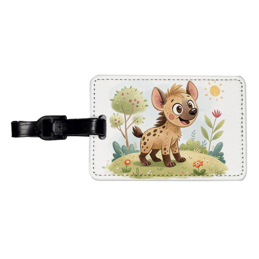 Hyena Children's Illustration Style Travel Faux Leather Luggage Tag