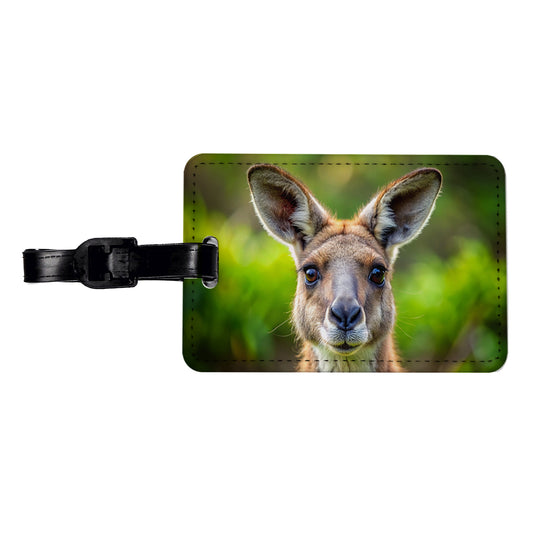 Kangaroo Face Travel Faux Leather Luggage Tag