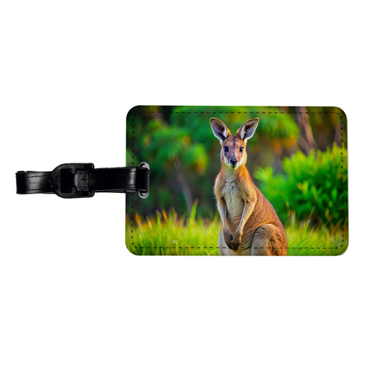 Kangaroo Travel Faux Leather Luggage Tag