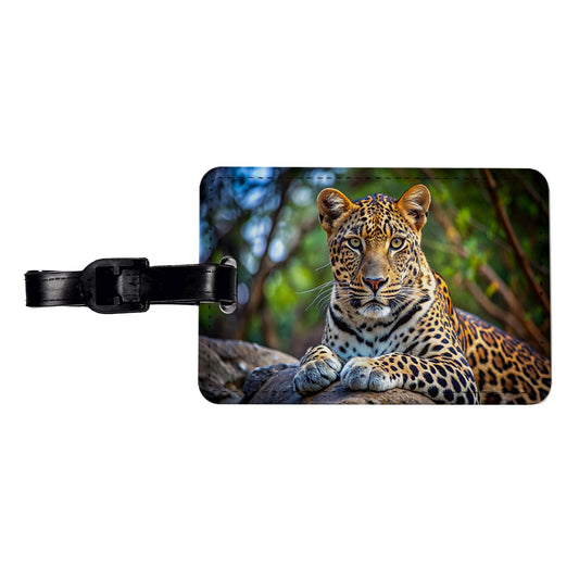 Leopard Travel Faux Leather Luggage Tag
