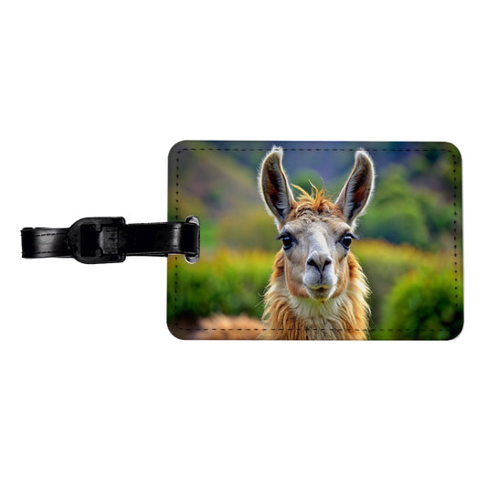 Llama Travel Faux Leather Luggage Tag