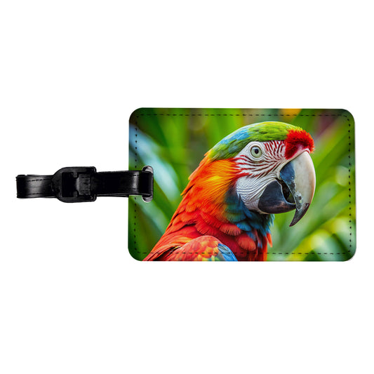 Macaw Parrot Bird Travel Faux Leather Luggage Tag