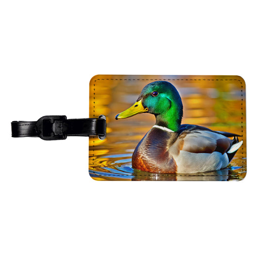 Mallard Duck Travel Faux Leather Luggage Tag