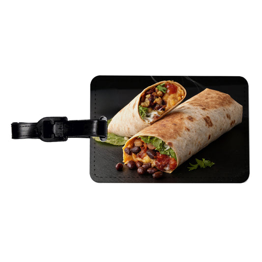 Mexican Burrito Travel Faux Leather Luggage Tag