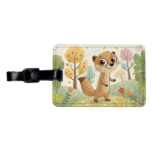 Mongoose Children's Illustration Style Travel Faux Leather Luggage Tag