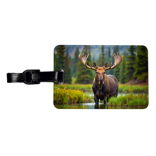 Moose Travel Faux Leather Luggage Tag