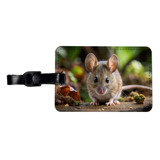 Mouse Travel Faux Leather Luggage Tag