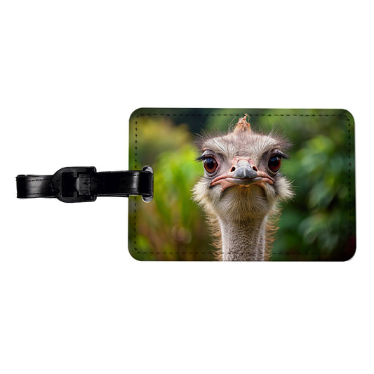 Ostrich Travel Faux Leather Luggage Tag