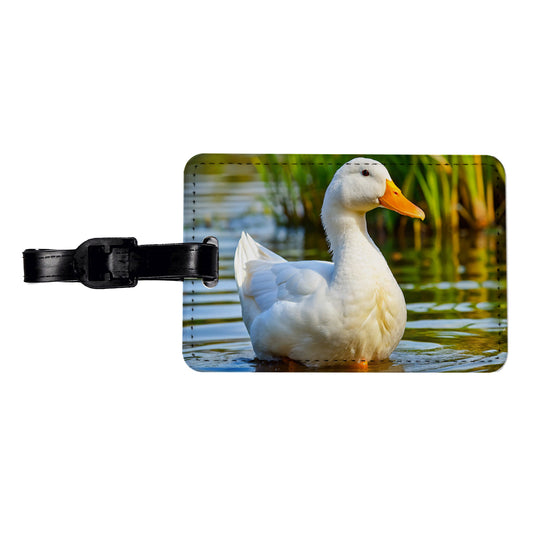 Pekin Duck Travel Faux Leather Luggage Tag