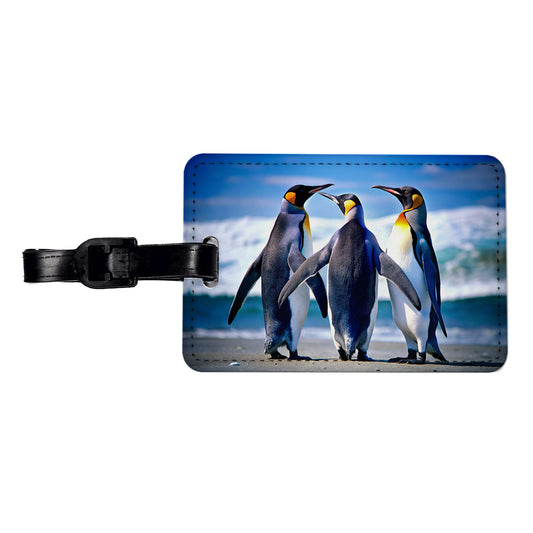 Penguins Travel Faux Leather Luggage Tag