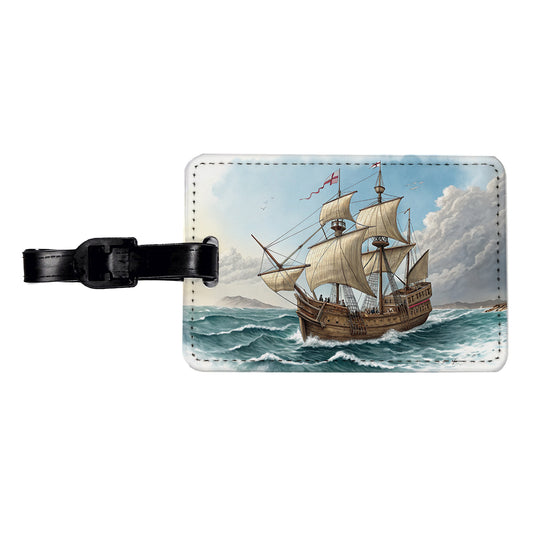 Pilgrim Mayflower 1620 Voyage Travel Faux Leather Luggage Tag