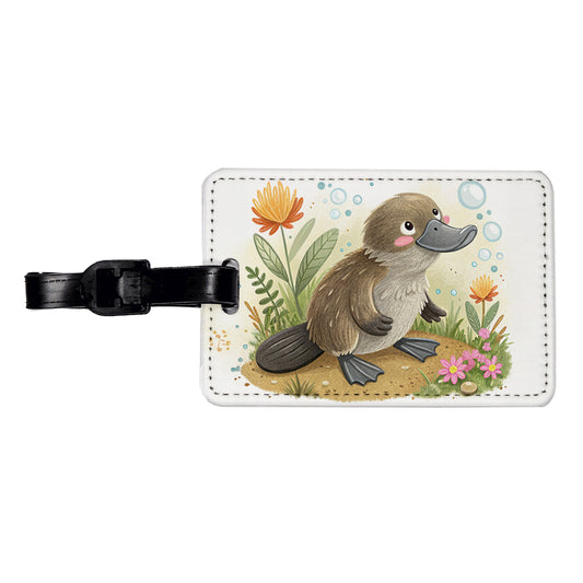 Platypus Children's Illustration Style Travel Faux Leather Luggage Tag