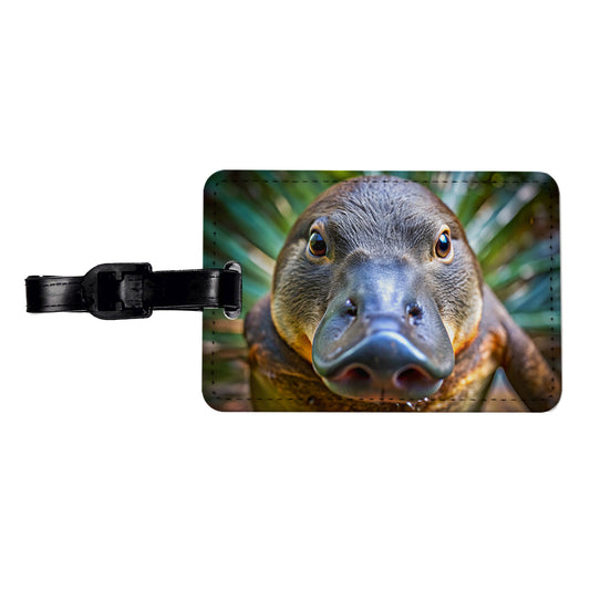 Platypus Face Travel Faux Leather Luggage Tag