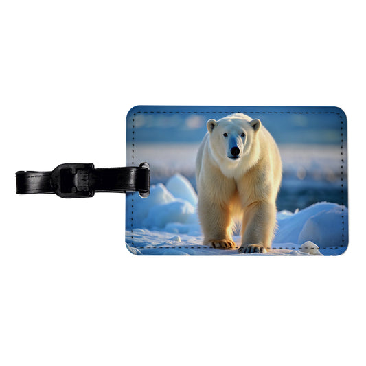 Polar Bear Travel Faux Leather Luggage Tag